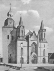 Die St. Viktor-Kirche in Damme um 1960 - the Catholic church of Saint Viktor in Damme at 1960. This new church was constructed from 1904 until 1906.