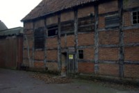 Weiteres Bild der frheren alten Holdorfer Kirche - After 1858 the today's church was finished in Holdorf, this old half-timbered house was broken down and established again in Steinfeld. I am sure that Bernd Johannes Kleine Klausing and his parents visited this house as church in Holdorf each Sunday.