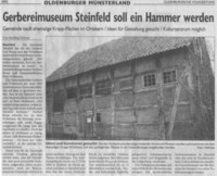 Artikel aus der Oldenburgischen Volkszeitung Herbst 2002 ber die frhere Holdorfer Kirche - article from the Newspaper Oldenburgische Volkszeitung in autumn 2002 about the old church of Holdorf which was used until 1980 as a tannery.